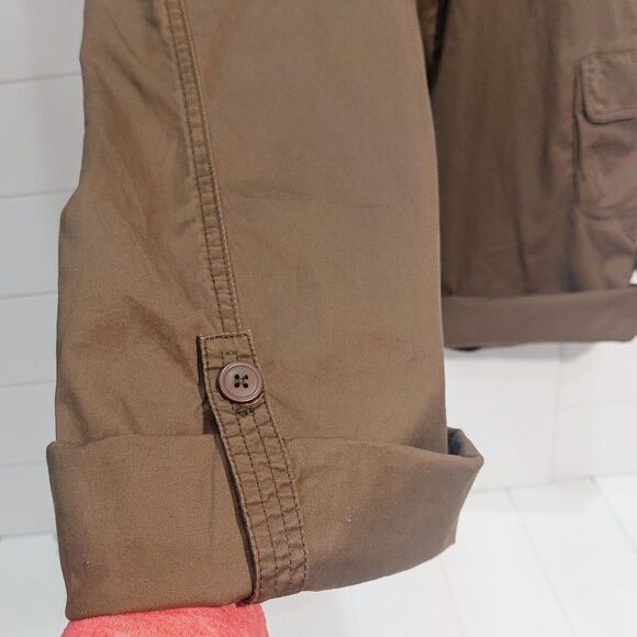 J Crew Women's Favorite Fit Cargo Pants Size 14 Green Roll Up Legs Skater - Picture 6 of 12